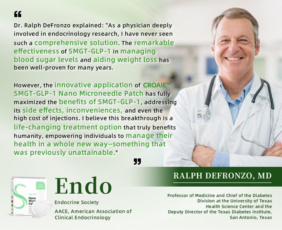 š©āāļøCroaie⢠SMGT-GLP-1 Nano Microneedle Patchļ¼Painless, long-lasting, addressing diabetes, obesity, and cardiovascular diseasesļ¼
