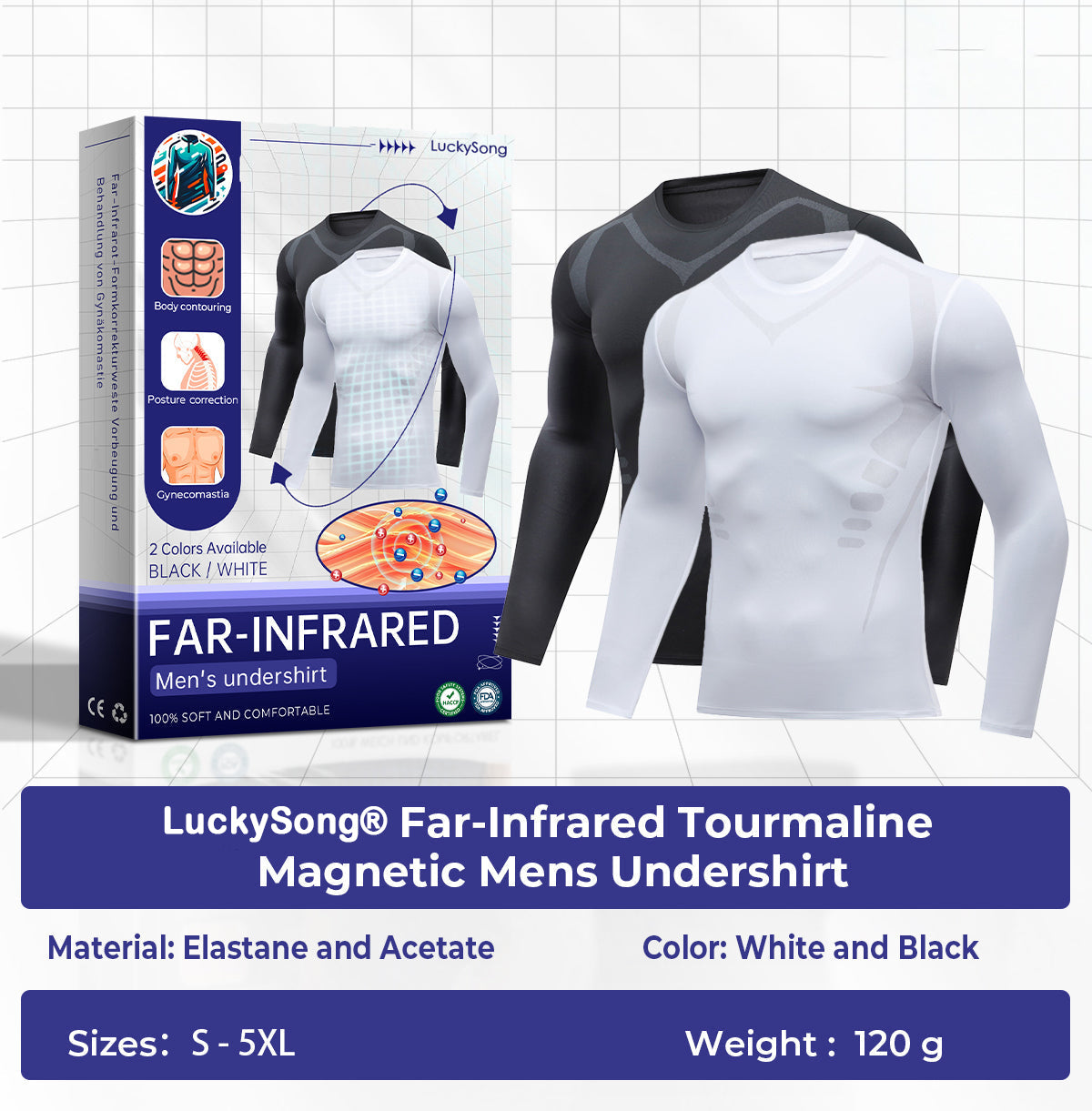 Far-Infrared Tourmaline Magnetic Men's Undershirt