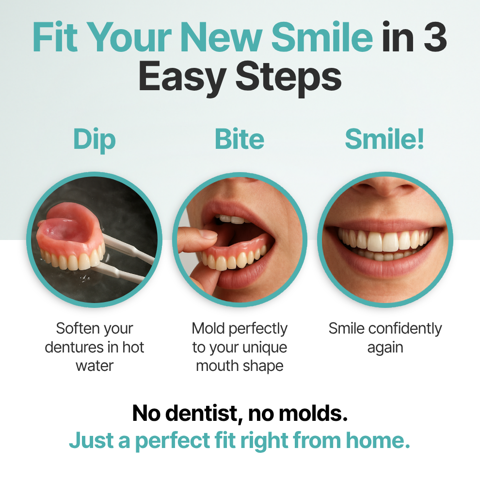TrueEase™ Custom-Fit Functional Dentures — Perfectly Fitted in Minutes at Home